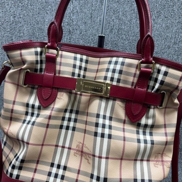 Burberry Brown Canvas Satchel 288-122824 - Picture 5 of 15